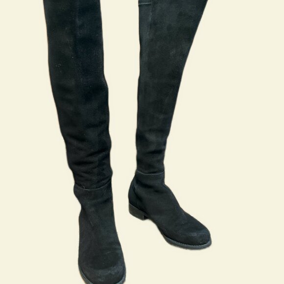 Stuart Weitzman Black Suede Stretch back 5050 Over-the-Knee Boots – Size 5.5M - Picture 8 of 9
